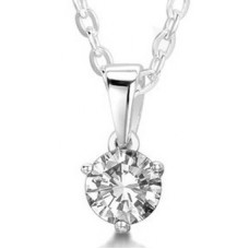 Three Prong Round Diamond Pendant Three Prong Round Diamond Pendant