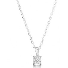 Classic Princess Diamond Solitaire Pendant