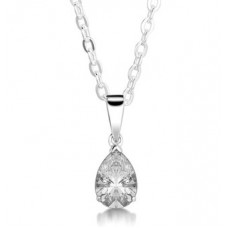 3 Claw Solitaire Pear Diamond Pendant