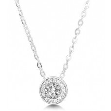 Round Diamond Single Halo Pendant