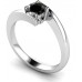 Round Diamond Black Ring