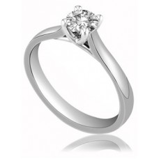 Unique Crossover Round Diamond Engagement Ring