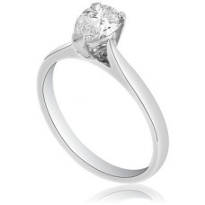 0.80ct Si2/f Pear Cut Diamond Solitaire Ring
