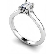 Unique Crossover Emerald Diamond Engagement Ring