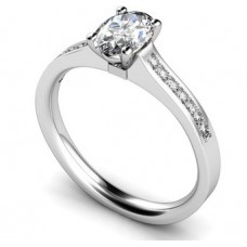 Oval Diamond Shoulder Set Ring