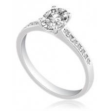 Oval Diamond Shoulder Set Ring