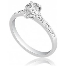 Pear Diamond Shoulder Set Ring