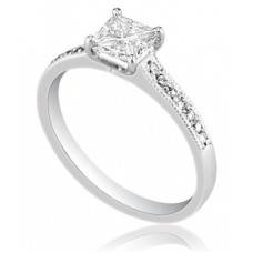 Princess Diamond Shoulder Set Ring