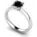 Round Diamond Black Ring