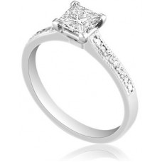 Princess Diamond Shoulder Set Ring