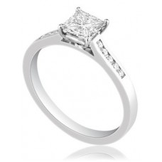 Princess Diamond Shoulder Set Ring