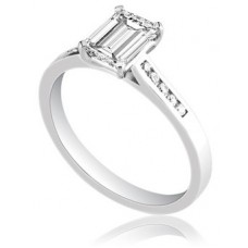 Radiant Diamond Shoulder Set Ring