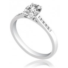 Oval Diamond Shoulder Set Ring