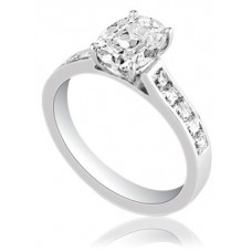 Cushion Diamond Shoulder Set Ring