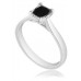 Princess Cut Black Diamond Solitaire Ring