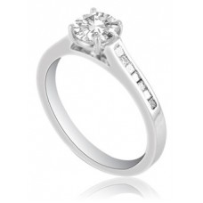 Round Diamond Shoulder Set Ring