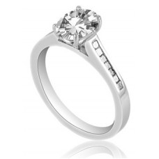 Oval Diamond Shoulder Set Ring