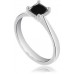 Princess Cut Black Diamond Solitaire Ring