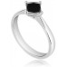 Princess Cut Black Diamond Solitaire Ring