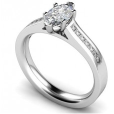 Marquise Diamond Shoulder Set Ring