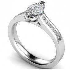 Marquise Diamond Shoulder Set Ring