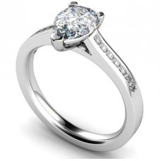 Pear Diamond Shoulder Set Ring