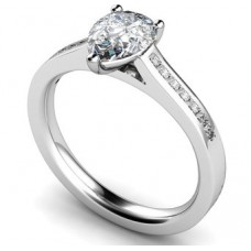 Pear Diamond Shoulder Set Ring