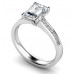 Emerald Diamond Shoulder Set Ring