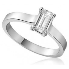 Modern Emerald Diamond Engagement Ring