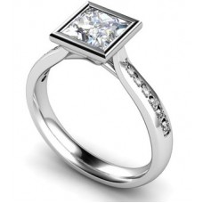 Princess Diamond Shoulder Set Ring