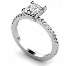 Princess Diamond Shoulder Set Ring Princess Diamond Shoulder Set Ring