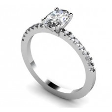 Oval Diamond Shoulder Set Ring