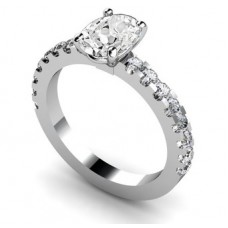 Cushion Diamond Shoulder Set Ring Cushion Diamond Shoulder Set Ring