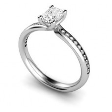 Cushion Diamond Shoulder Set Ring Cushion Diamond Shoulder Set Ring