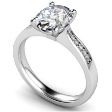 Oval Diamond Shoulder Set Ring