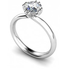 Four Split Crossover Round Diamond Engagement Ring