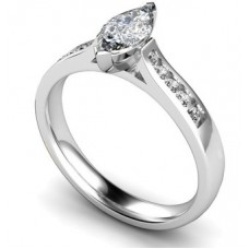 Marquise Diamond Shoulder Set Ring