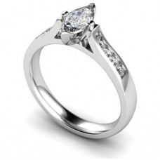 Marquise Diamond Shoulder Set Ring