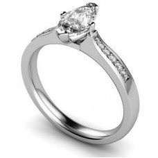 Marquise Diamond Shoulder Set Ring