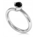 Round Diamond Black Ring