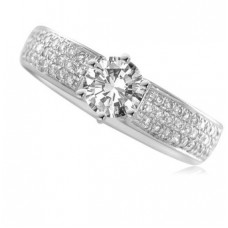 Three Row Vintage Round Diamond Ring
