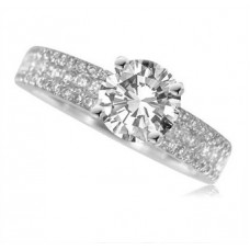 Three Row Round Diamond Vintage Ring Three Row Round Diamond Vintage Ring