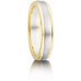 4mm Two Tone D Shape Wedding Ring