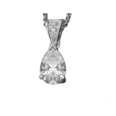 Classic Pear & Round Diamond Solitaire Pendant