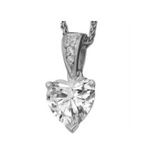 Modern Heart & Round Diamond Pendant