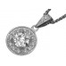 Round Diamond Single Halo Pendant