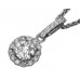 Round Diamond Single Halo Pendant