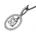 Oval Diamond Single Halo Pendant