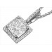 Princess Diamond Single Halo Pendant