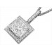 Princess Diamond Single Halo Pendant